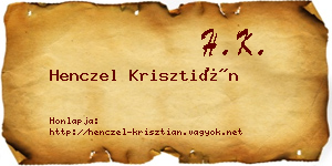 Henczel Krisztián névjegykártya